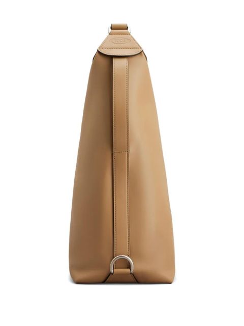 Tod's asymmetrical leather shoulder bag - Brown