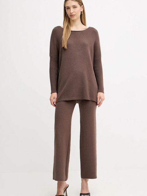 Haveone dres damski kolor brązowy HNC-P001 - zdjęcie produktu nr 1