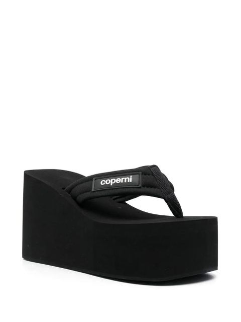 Coperni logo-patch wedge sandals - Black - zdjęcie produktu nr 2