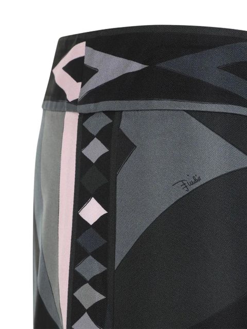 PUCCI geometric-print silk palazzo pants - Black