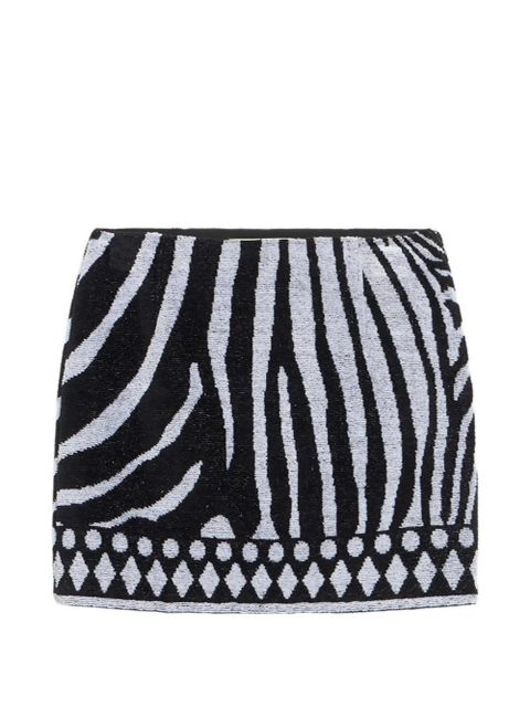 Blumarine zebra-print mini skirt - Black - zdjęcie produktu nr 1