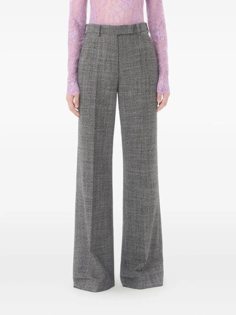 Valentino Garavani pressed-crease virgin-wool trousers - Grey