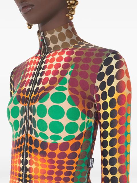 Jean Paul Gaultier high-neck zip-up top - Brown - zdjęcie produktu nr 2