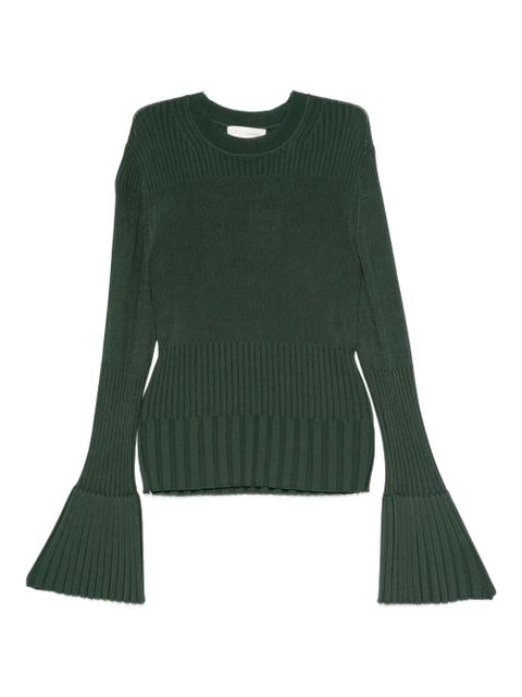 ZIMMERMANN ribbed bell-sleeve sweater - Green
