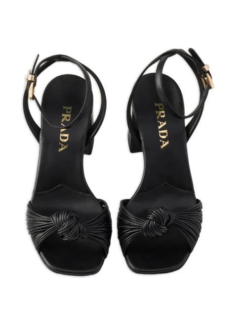 Prada leather heeled sandals - Black