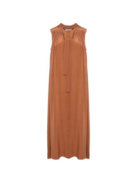 Yves Salomon sleeveless buttoned shirt midi dress - Brown - zdjęcie produktu nr 1