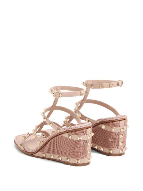 Valentino Garavani 80mm Rockstud wedge sandals - Pink