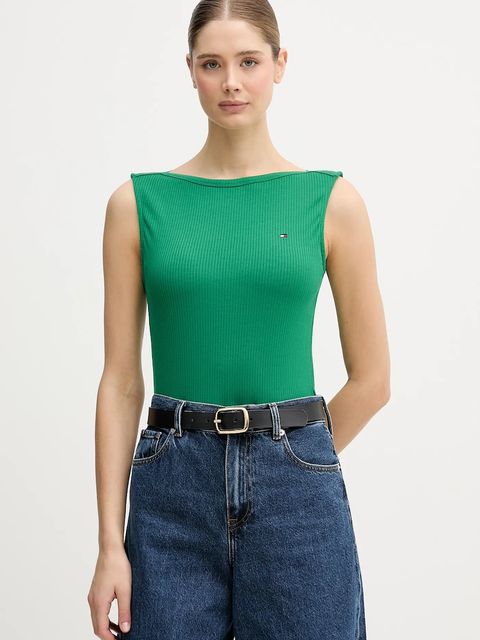 Tommy Hilfiger top kolor zielony WW0WW47807 - zdjęcie produktu nr 1