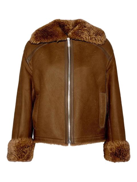 Yves Salomon shearling boxy jacket - Brown - zdjęcie produktu nr 1