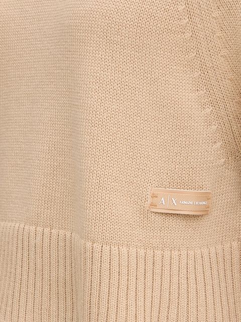 Armani Exchange sweter z dodatkiem wełny damski kolor zielony lekki z półgolfem XW000767 AF13774