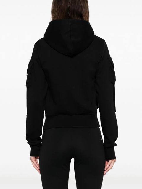 Blumarine cargo-pockets cotton hoodie - Black