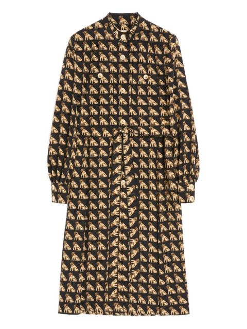 Valentino Garavani Petit Charles-print crepe de chine midi dress - Black - zdjęcie produktu nr 1