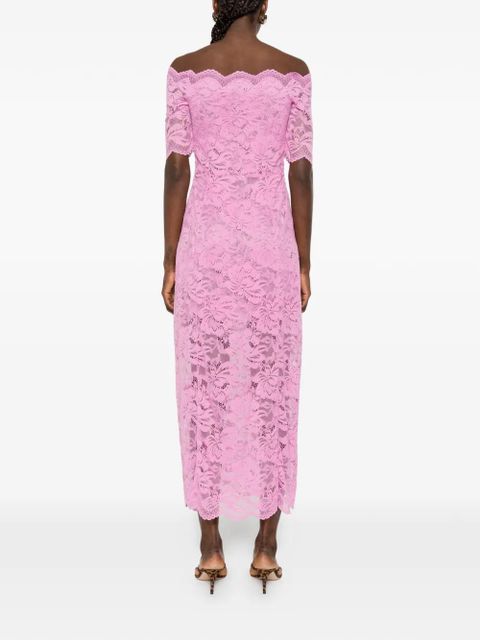 Rabanne off-shoulder lace midi dress - Pink
