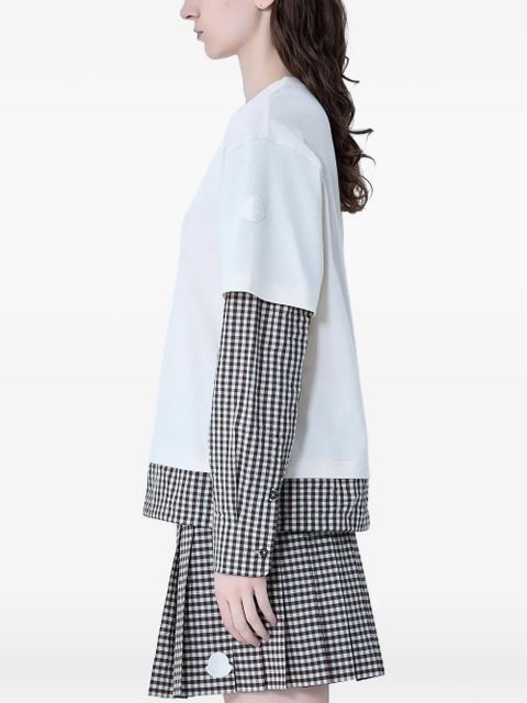 Moncler check-pattern layered T-shirt - Neutrals - zdjęcie produktu nr 2