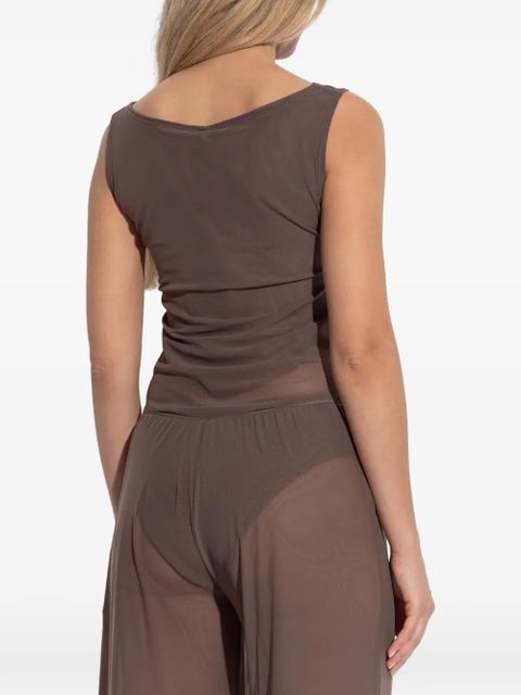 Bond-eye sleeveless top - Brown