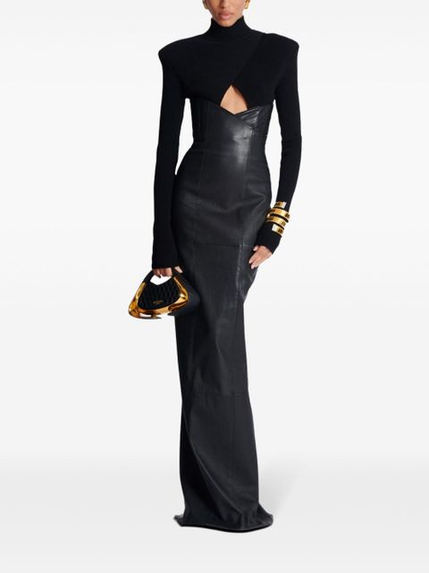 Balmain panelled maxi dress - Black