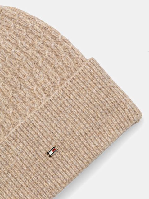 Tommy Hilfiger czapka kolor beżowy AW0AW17776