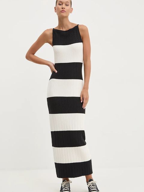 Abercrombie & Fitch sukienka kolor czarny maxi dopasowana KI159-4740