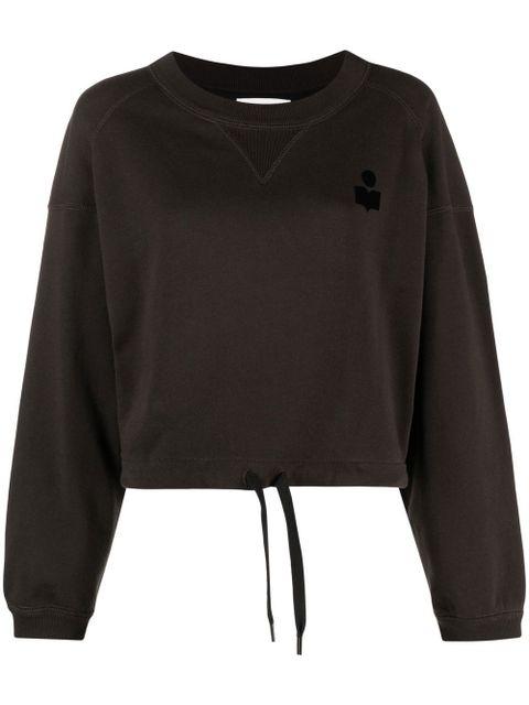 MARANT ÉTOILE Margo flocked-logo sweatshirt - Black - zdjęcie produktu nr 1