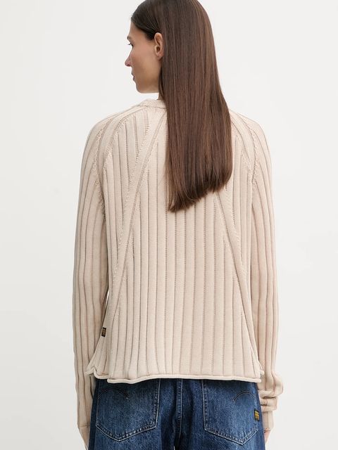 G-Star sweter bawełniany 0 damski kolor beżowy lekki D27725.D630