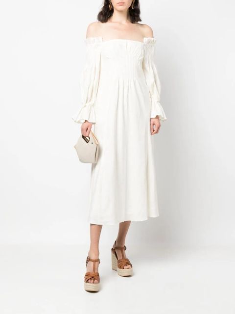 Cult Gaia cold-shoulder ruffle-sleeve dress - Neutrals - zdjęcie produktu nr 2