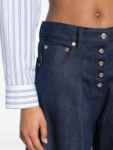 Jacquemus Le De-Nimes Ovalo mid-rise wide-leg jeans - Blue