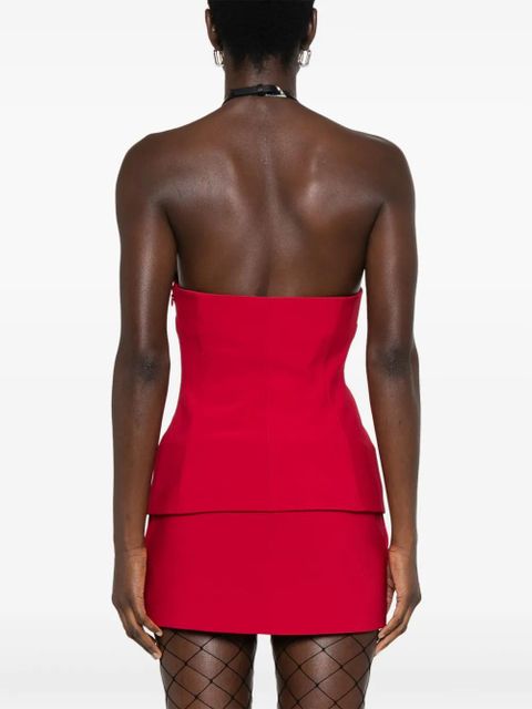 The Attico buckle-fastening halterneck blouse - Red - zdjęcie produktu nr 2