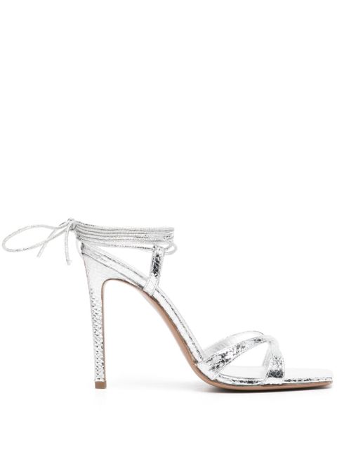 Paris Texas 105mm leather sandals - Silver - zdjęcie produktu nr 1