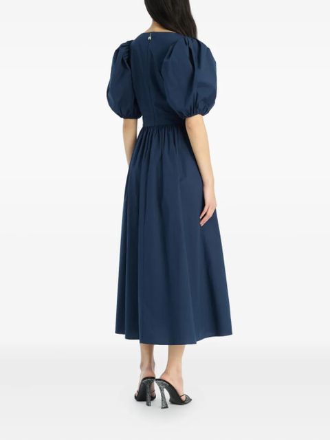 ROTATE BIRGER CHRISTENSEN puff-sleeve midi dress - Blue