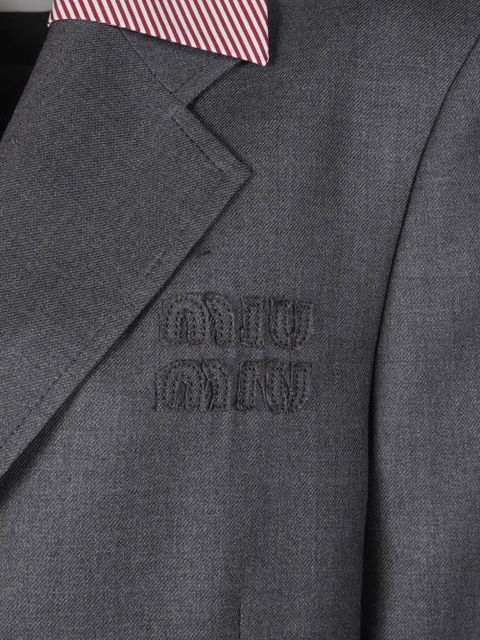 Miu Miu embroidered coat - Grey