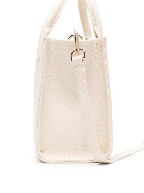 MC2 Saint Barth logo-embossed grained leather tote bag - White
