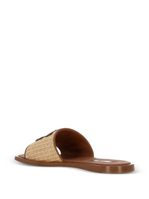Miu Miu logo-lettering sandals - Neutrals