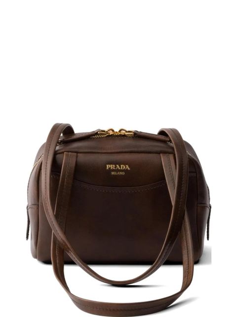 Prada Carry antiqued leather top-handle mini-bag - Brown - zdjęcie produktu nr 1