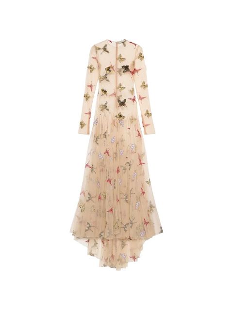Blumarine butterfly-embroidered maxi dress - Neutrals - zdjęcie produktu nr 1