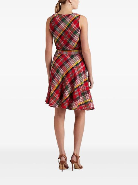 Lauren Ralph Lauren plaid belted dress - Pink