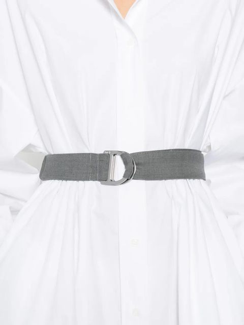 Maje belted cotton mini dress - White