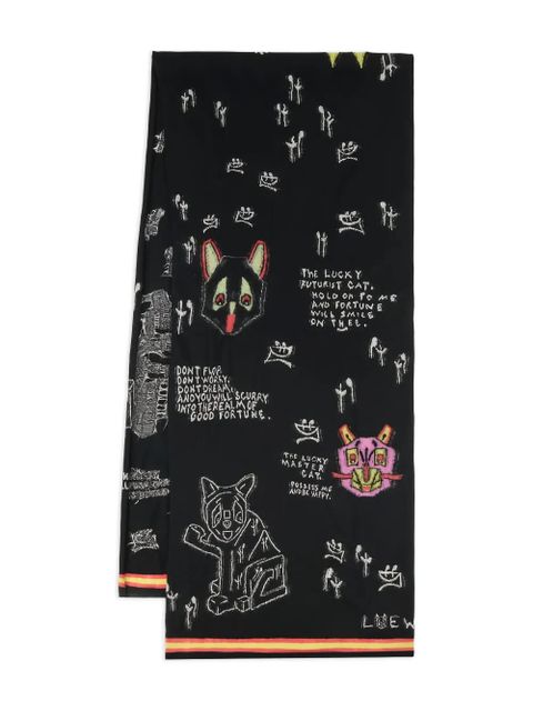 LOEWE embroidered scarf - Black - zdjęcie produktu nr 1