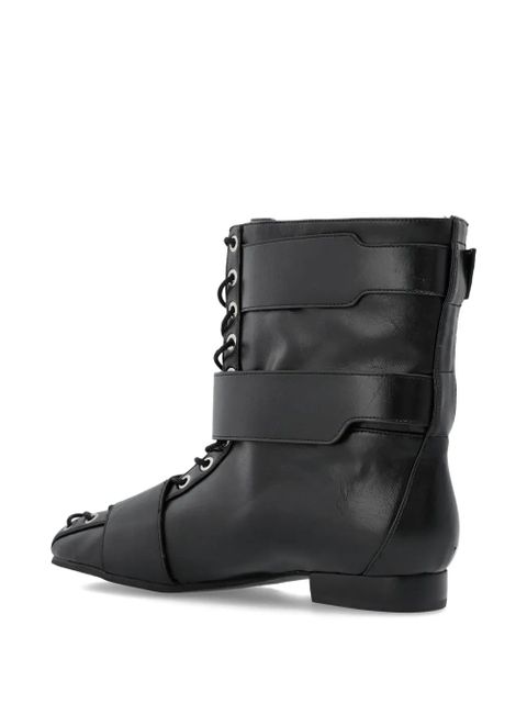 GANNI buckled lace-up combat boots - Black - zdjęcie produktu nr 2