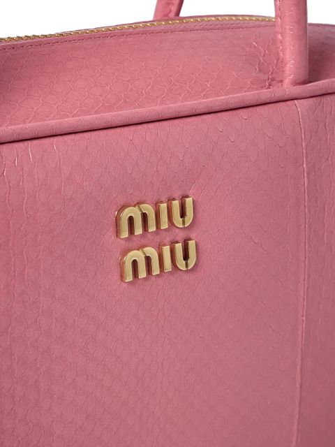 Miu Miu Beau Ayers logo-plaque tote bag - Pink