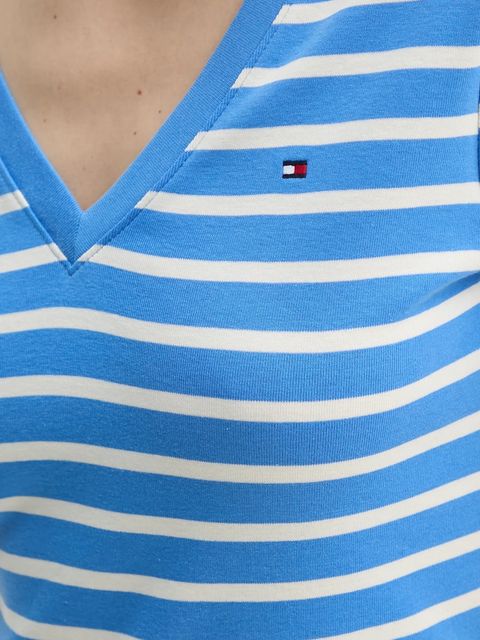 Tommy Hilfiger t-shirt bawełniany damski kolor niebieski WW0WW40584