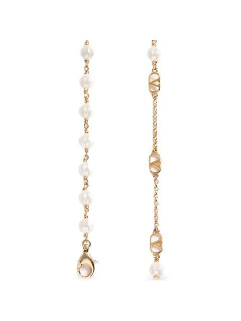 Valentino Garavani Vlogo Signature necklace in metal and glass beads - Gold