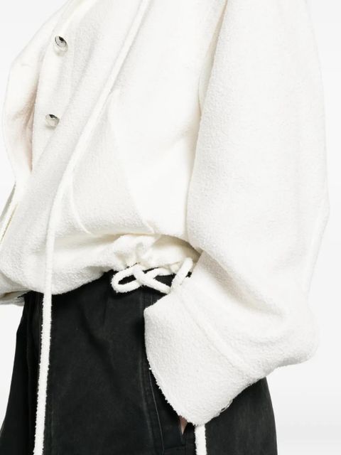 Blumarine hooded bouclé jacket - White