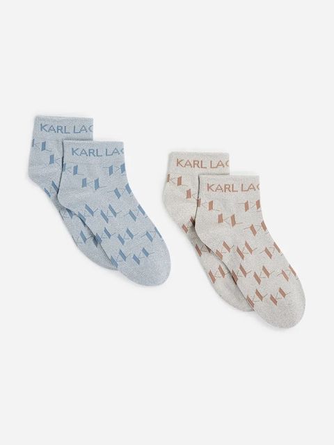 Karl Lagerfeld skarpetki 2-pack damskie kolor niebieski A2W47007 - zdjęcie produktu nr 2