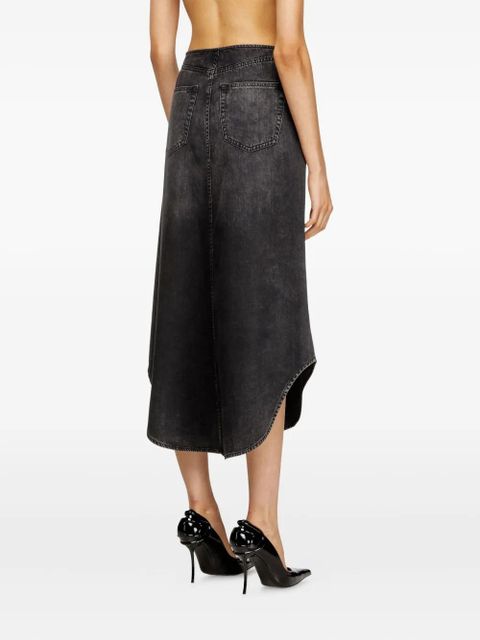 Diesel curved-hem denim skirt - Black