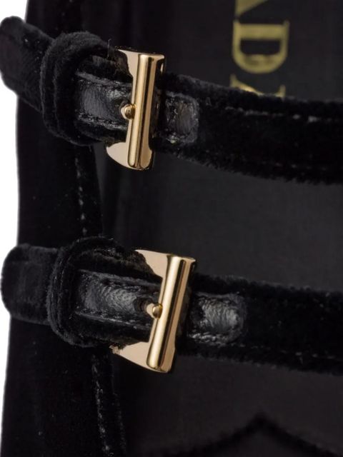 Prada velvet-finish ballerina shoes - Black