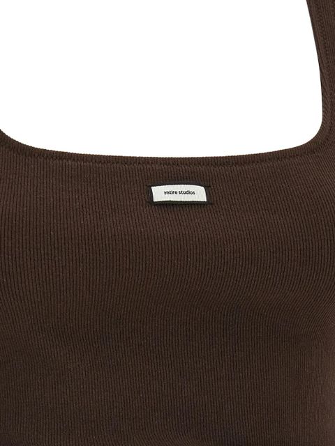 ENTIRE STUDIOS Lounge ribbed logo patch tank top - Brown