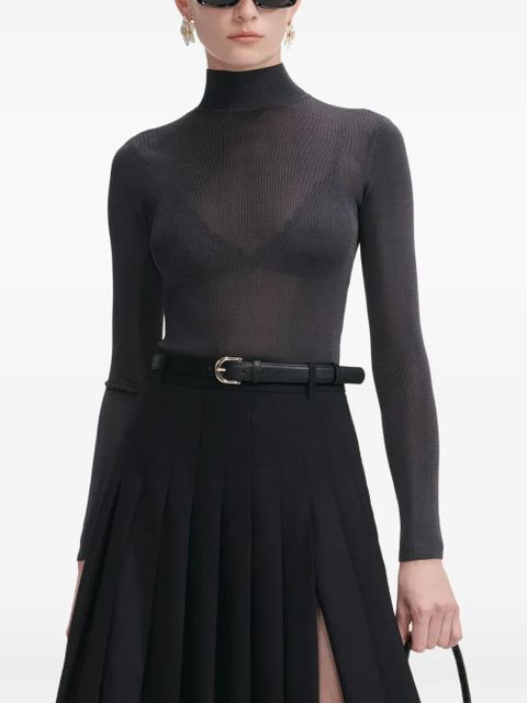 Self-Portrait high-neck long-sleeve top - Black - zdjęcie produktu nr 1