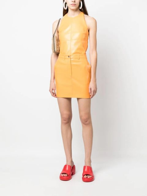 Nanushka faux-leather miniskirt - Orange