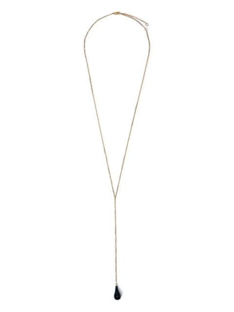 TOTEME 18K gold-plated brass onyx drop necklace - Black - zdjęcie produktu nr 1