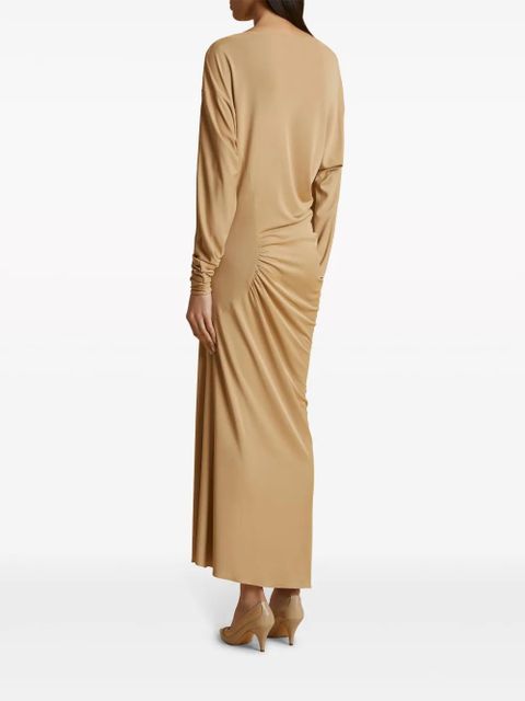 KHAITE The Oron ruched maxi dress - Neutrals